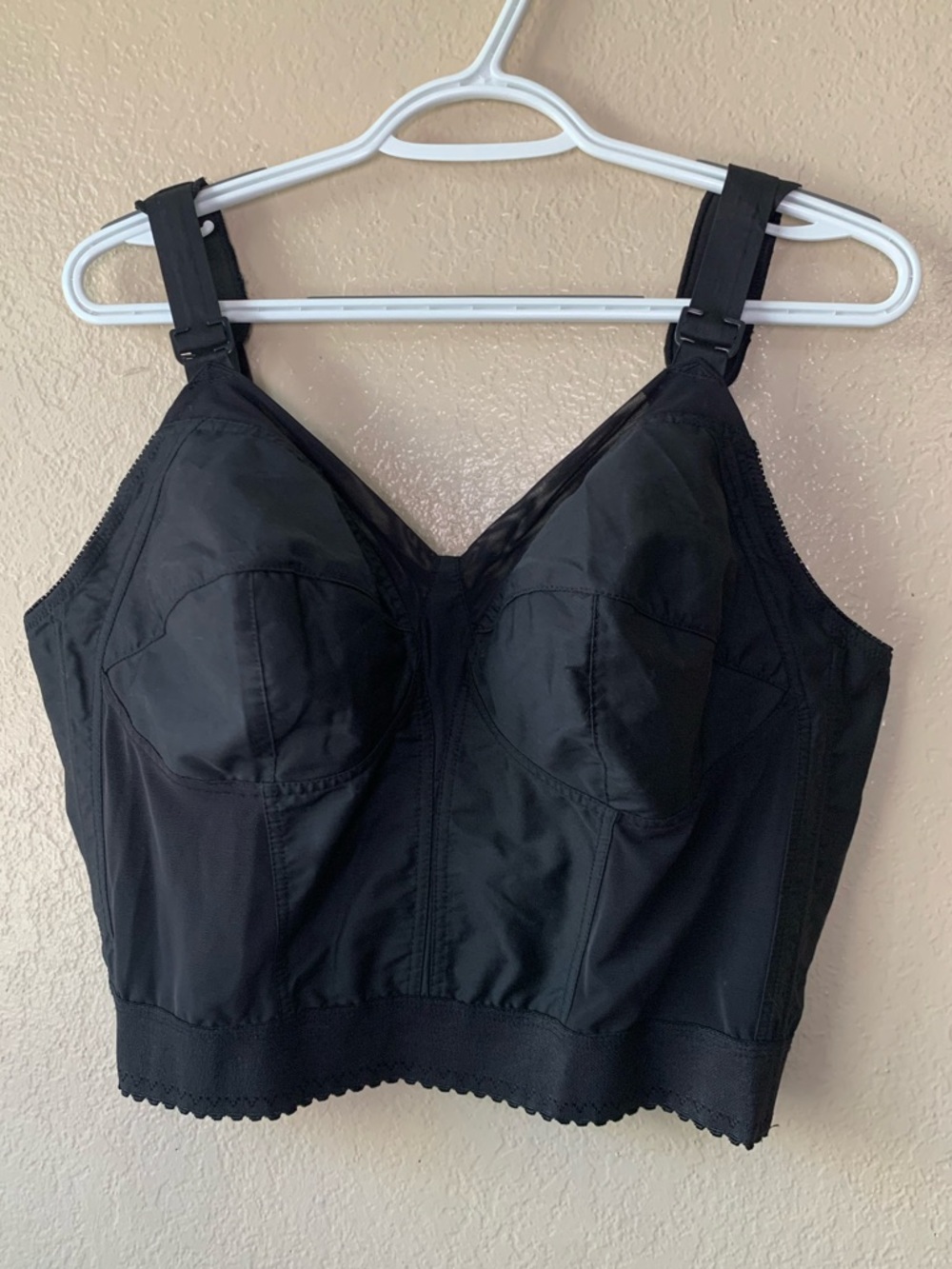 UNDERSCORE Black Longline Posture Adjustable Strap Bra Size 42C